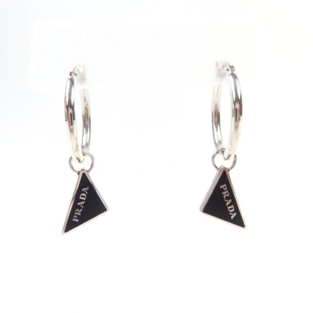 Prada Pierce Symbol Pendant AG925 Earrings